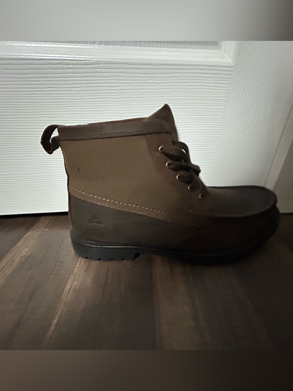 Men’s Brown Lace-Up Ankle Rain Boots